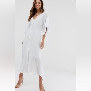 ASOS design button through pep hem maxi dress